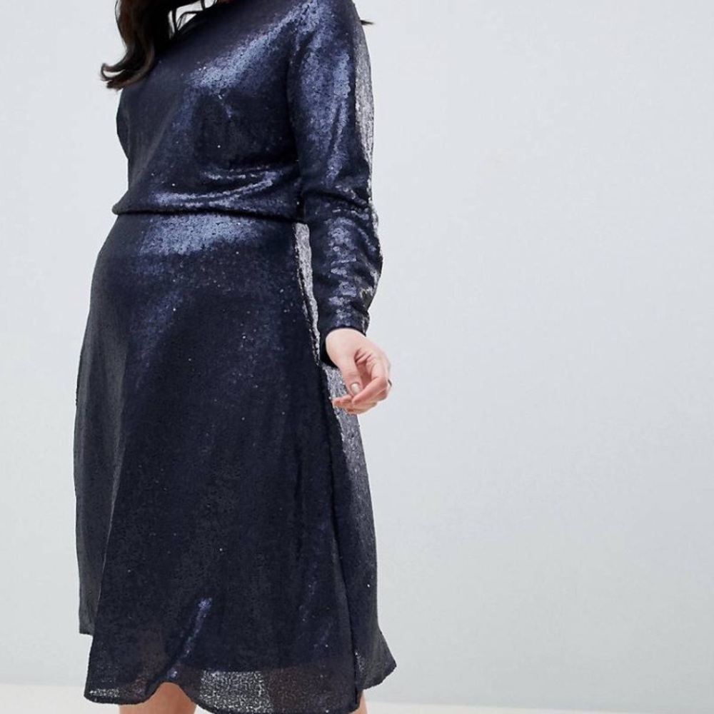 TFNC Sequin Fit and Flare Midi Dress - US 24